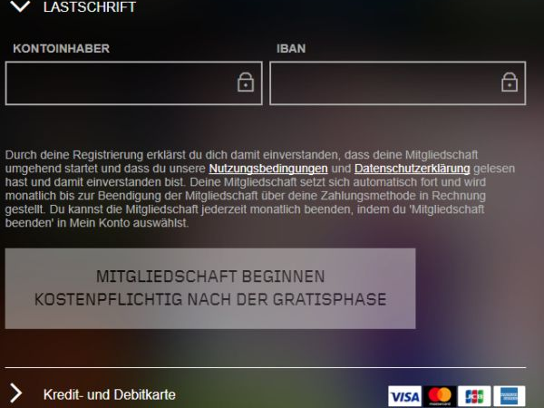 Anmeldung bei DAZN - Schritt 2